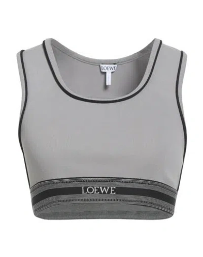 Loewe Woman Top Grey Size M Viscose, Polyester, Polyamide, Elastane, Cotton In Gray