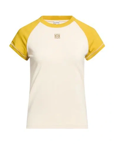 Loewe Woman T-shirt Ivory Size Xs Cotton, Viscose, Elastane In Neutral
