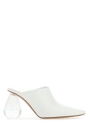 LOEWE LOEWE WOMAN WHITE LEATHER DROP MULES