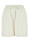 LOEWE LOEWE WOMAN WHITE LEATHER SHORTS