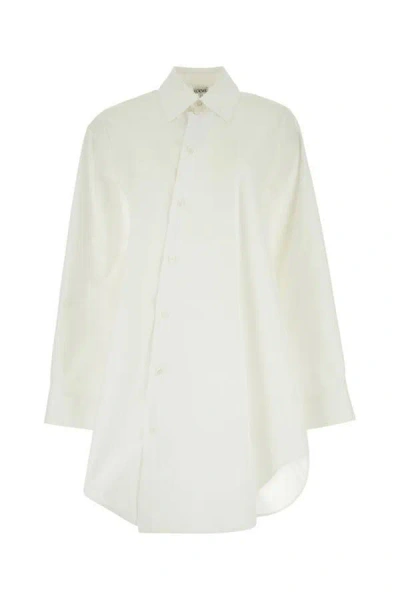 Loewe Woman White Poplin Shirt Dress