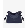 Loewe Womens Abyss Blue Flamenco Logo-embossed Knotted Leather Clutch Bag In Abyss Blue
