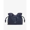 Loewe Womens Abyss Blue Flamenco Logo-embossed Mini Leather Clutch Bag In Abyss Blue