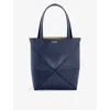 Loewe Womens Abyss Blue Puzzle Fold Mini Leather Tote Bag In Yellow