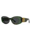Loewe Women's Anagram 49mm Oval Sunglasses In Green