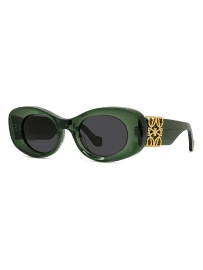 Loewe Women's Anagram 49mm Oval Sunglasses In Green