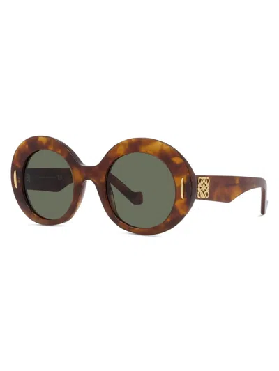 Loewe Anagram Round Acetate Sunglasses In Brown