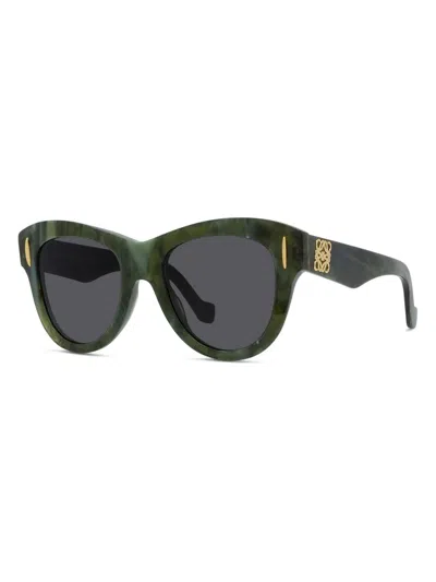 Loewe Women's Anagram 51mm Geometric Sunglasses In Green