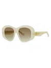 Loewe Anagram 51mm Beveled Pentagon Sunglasses In Yellow