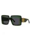 Loewe Women's Anagram 51mm Rectangular Sunglasses In Green
