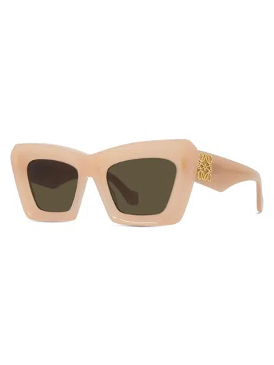 Loewe Women's Anagram 52mm Cat-eye Sunglasses In Brown