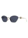 Loewe Gold Anagram Hexagonal Cat-eye Sunglasses In Blue