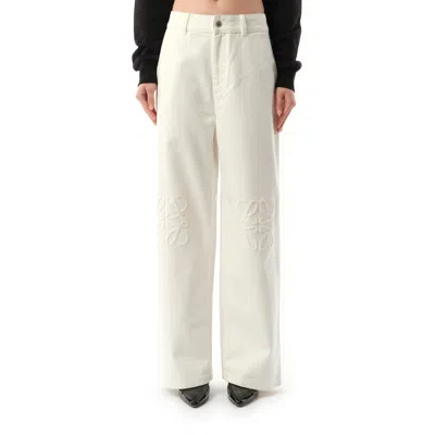 Loewe Women's Anagram Baggy Jeans Af In White
