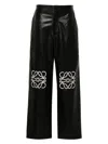 Loewe Women's Anagram Baggy Leather Trousers In Black