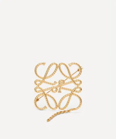 Loewe Women's Anagram Brooch In Gold