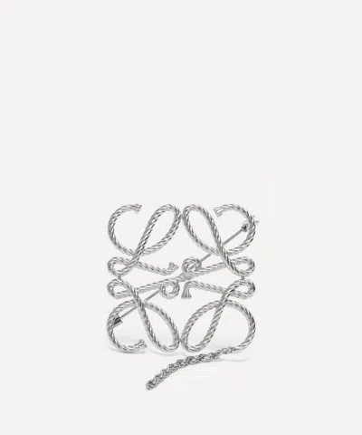 Loewe Women's Anagram Brooch In Silver