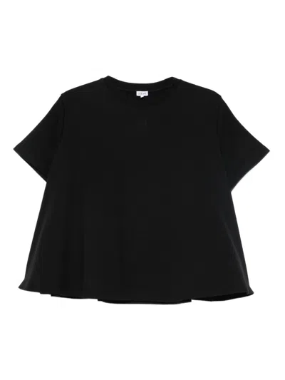 Loewe Women Anagram Cotton Trapeze T-shirt In Black