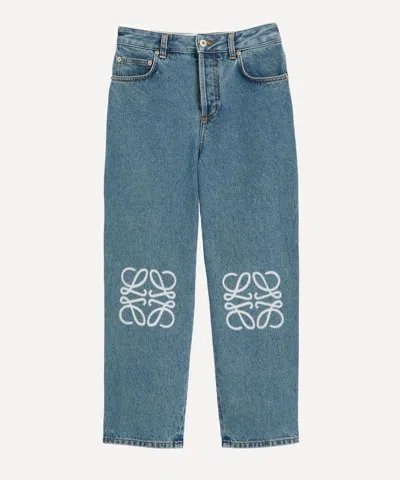 Loewe Women's Anagram Cropped Denim Jeans