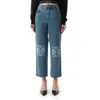 Loewe Anagram Cropped Jeans In Mid Blue