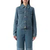 Loewe Anagram Logo-patch Regular-fit Denim Jacket In Mid Blue