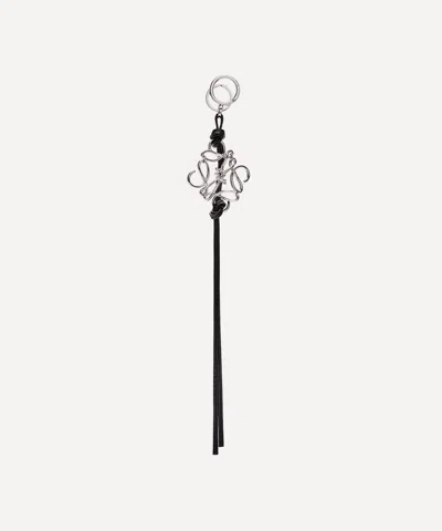 Loewe Women's Anagram Metal And Leather Bag Charm In Silver
