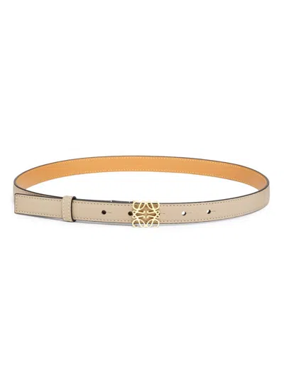 Loewe Women's Anagram Pebbled Leather Belt In Gold