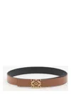 Loewe Anagram Belt In Smooth Calfskin In Tanblcgld