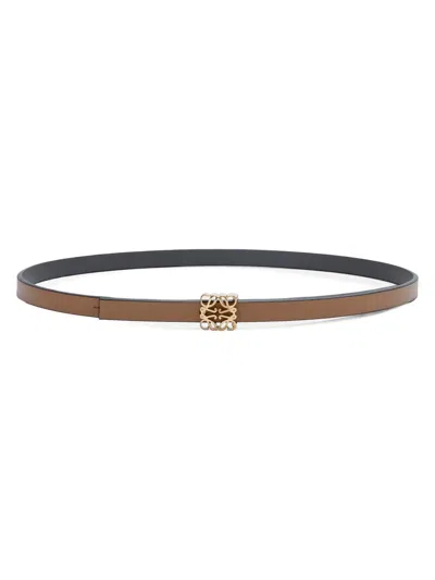 Loewe Anagram Bombe Reversible Calfskin Belt In Brown