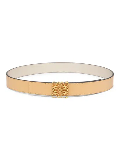 Loewe Women's Anagram Reversible Smooth Leather Belt In Gold