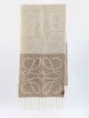 Loewe Anagram Scarf In Alpaca And Wool In Neutral