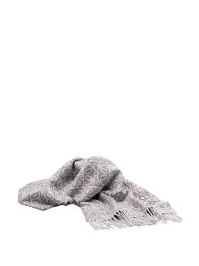 Loewe `anagram` Scarf In Gray