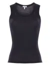 Loewe Anagram Embroidered Ribbed Silk-jersey Tank In Black