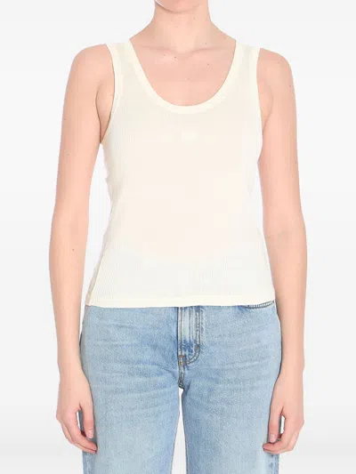 Loewe Women Anagram Silk Tank Top In White