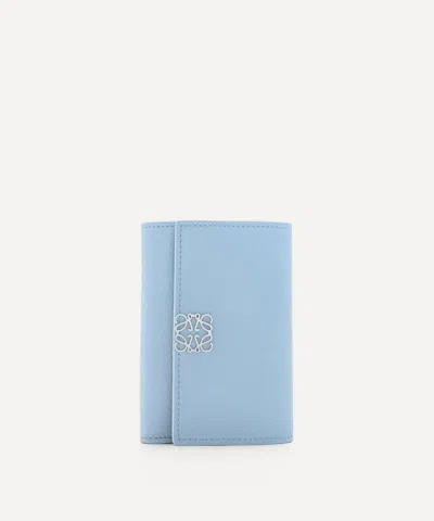 Loewe Women's Anagram Small Vertical Leather Wallet In Blue