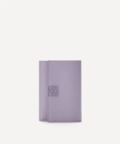 Loewe Women's Anagram Small Vertical Leather Wallet In Purple