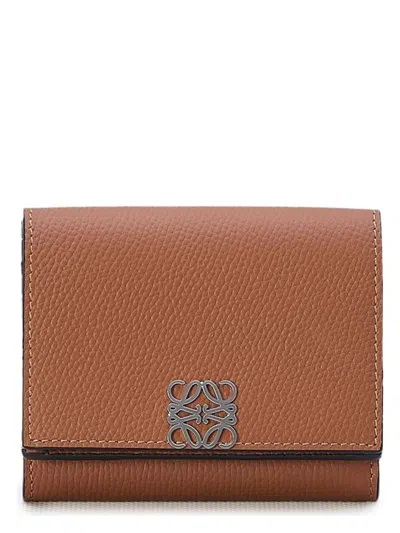 Loewe Women's Anagram Trifold Wallet In Tan