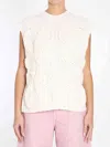 Loewe Wool Vest With Anagram Embroidered In Knitted In White