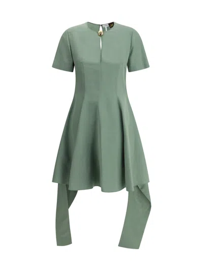 Loewe Women Asymmetrical Dress In Green