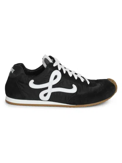 Loewe Women Black Canvas And Suede Ballet Runner 2.0 Sneakers