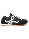 Loewe Womens Blk/white Ballet Runner 2.0 Suede And Woven Low-top Trainers Eur 36 / 3 Uk In Multi