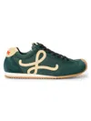 Loewe Ballet Runner 2.0 Mixed Leather Sneakers In Green
