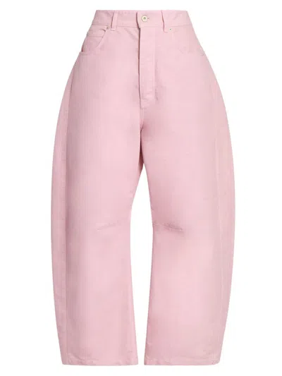 Loewe Women's Barrel Mid-rise Trousers In Pink