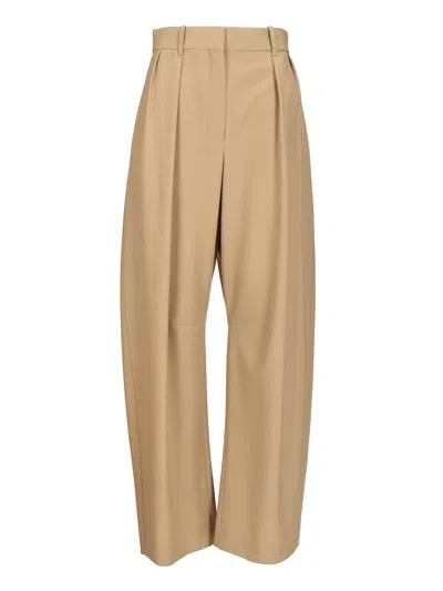Loewe Women "barrel" Wool Trousers In White