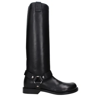 Loewe Women's Biker Field Boots Black Leather