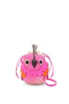 Loewe X Paula's Ibiza Bird Bag In Iraca Palm With Leather Strap In Natfuchsia