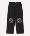 Loewe Womens Black Anagram Mid-rise Wide-leg Jeans