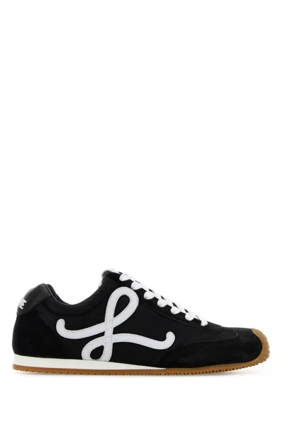 Loewe Women Black Canvas And Suede Ballet Runner 2.0 Sneakers