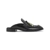 Loewe Black Leather Edge Slippers In Black