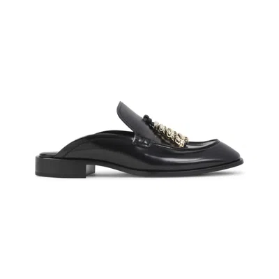 Loewe Black Leather Loafers
