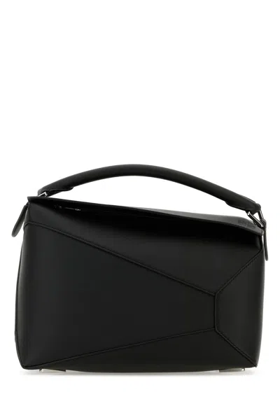 Loewe Women Black Leather Puzzle Edge Handbag